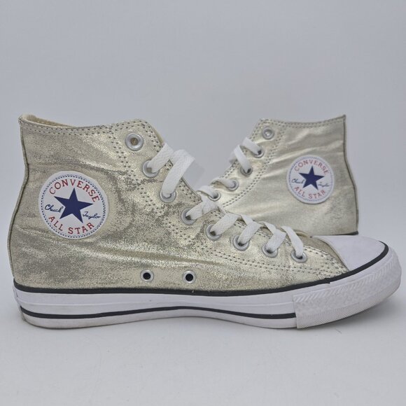 Converse Chuck Taylor All Star Hi Top Metallic Light Gold 153178F Women 9 Men 7 - Picture 8 of 11